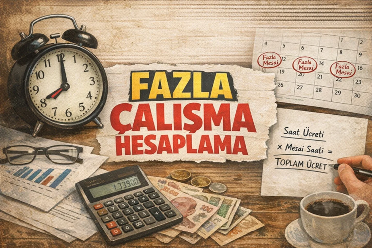 Ayrıntılı işçilik alacakları hesaplama tablosu ve kanuni oranlar